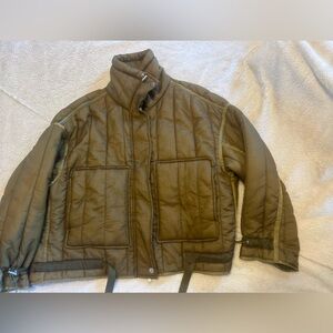 Zara Khaki Quilted Jacket